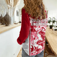 England Rugby Women Casual Shirt The Red Rose Come On 2023 World Cup - Wonder Print Shop