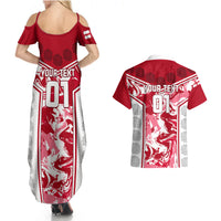 Custom England Rugby Couples Matching Summer Maxi Dress and Hawaiian Shirt The Red Rose Come On 2023 World Cup - Wonder Print Shop