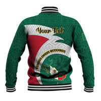 Personalised Mexico Independence Day Baseball Jacket Mexican Aztec Pattern - Wonder Print Shop