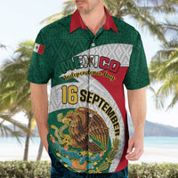 Personalised Mexico Independence Day Hawaiian Shirt Mexican Aztec Pattern - Wonder Print Shop