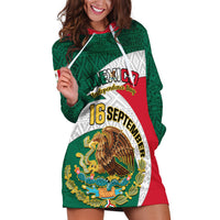 Personalised Mexico Independence Day Hoodie Dress Mexican Aztec Pattern - Wonder Print Shop