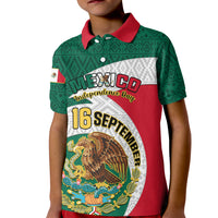 Personalised Mexico Independence Day Kid Polo Shirt Mexican Aztec Pattern - Wonder Print Shop