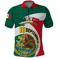 Personalised Mexico Independence Day Polo Shirt Mexican Aztec Pattern - Wonder Print Shop