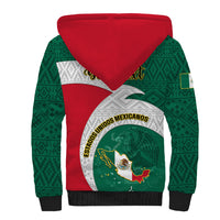 Personalised Mexico Independence Day Sherpa Hoodie Mexican Aztec Pattern - Wonder Print Shop