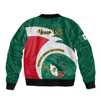 Personalised Mexico Independence Day Sleeve Zip Bomber Jacket Mexican Aztec Pattern - Wonder Print Shop
