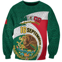 Personalised Mexico Independence Day Sweatshirt Mexican Aztec Pattern - Wonder Print Shop
