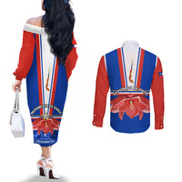 chile-independence-day-couples-matching-off-the-shoulder-long-sleeve-dress-and-long-sleeve-button-shirts-chilean-bellflower