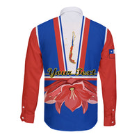 Personalised Chile Independence Day Long Sleeve Button Shirt Chilean Bellflower - Wonder Print Shop