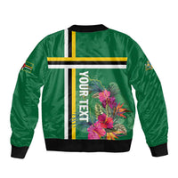 Personalized Dominica Bomber Jacket Waitukubuli Tropical Flower - Wonder Print Shop