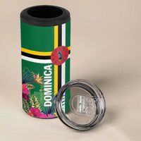 Personalized Dominica 4 in 1 Can Cooler Tumbler Waitukubuli Tropical Flower - Wonder Print Shop