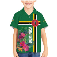 Personalized Dominica Family Matching Mermaid Dress and Hawaiian Shirt Waitukubuli Tropical Flower - Wonder Print Shop