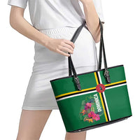Dominica Leather Tote Bag Waitukubuli Tropical Flower - Wonder Print Shop