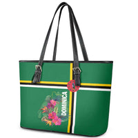Dominica Leather Tote Bag Waitukubuli Tropical Flower - Wonder Print Shop
