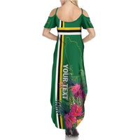 Personalized Dominica Summer Maxi Dress Waitukubuli Tropical Flower - Wonder Print Shop