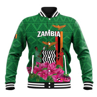 Personalized Zambia Baseball Jacket Icitungu ca Zambia Bougainvillea - Wonder Print Shop