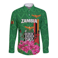 Personalized Zambia Long Sleeve Button Shirt Icitungu ca Zambia Bougainvillea - Wonder Print Shop