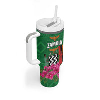 Personalized Zambia Tumbler With Handle Icitungu ca Zambia Bougainvillea - Wonder Print Shop