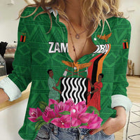 Personalized Zambia Women Casual Shirt Icitungu ca Zambia Bougainvillea - Wonder Print Shop