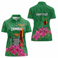 Personalized Zambia Women Polo Shirt Icitungu ca Zambia Bougainvillea - Wonder Print Shop