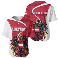 Personalized Austria National Day Baseball Jersey Republik Osterreich Black Eagle - Wonder Print Shop