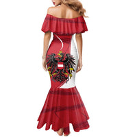 Personalized Austria National Day Family Matching Mermaid Dress and Hawaiian Shirt Republik Osterreich Black Eagle - Wonder Print Shop