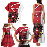 Personalized Austria National Day Family Matching Tank Maxi Dress and Hawaiian Shirt Republik Osterreich Black Eagle - Wonder Print Shop