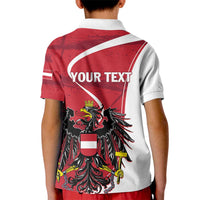 Personalized Austria National Day Kid Polo Shirt Republik Osterreich Black Eagle - Wonder Print Shop