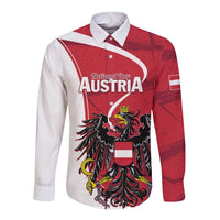 Personalized Austria National Day Long Sleeve Button Shirt Republik Osterreich Black Eagle - Wonder Print Shop