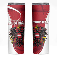 Personalized Austria National Day Skinny Tumbler Republik Osterreich Black Eagle - Wonder Print Shop