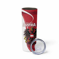 Personalized Austria National Day Skinny Tumbler Republik Osterreich Black Eagle - Wonder Print Shop