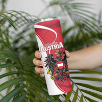 Personalized Austria National Day Skinny Tumbler Republik Osterreich Black Eagle - Wonder Print Shop
