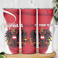 Personalized Austria National Day Skinny Tumbler Republik Osterreich Black Eagle - Wonder Print Shop