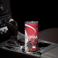Personalized Austria National Day Skinny Tumbler Republik Osterreich Black Eagle - Wonder Print Shop