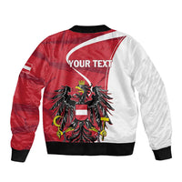 Personalized Austria National Day Sleeve Zip Bomber Jacket Republik Osterreich Black Eagle - Wonder Print Shop