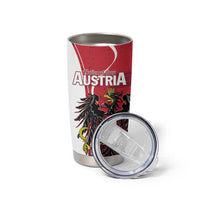 Personalized Austria National Day Tumbler Cup Republik Osterreich Black Eagle - Wonder Print Shop