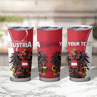 Personalized Austria National Day Tumbler Cup Republik Osterreich Black Eagle - Wonder Print Shop