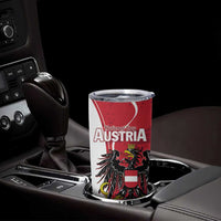 Personalized Austria National Day Tumbler Cup Republik Osterreich Black Eagle - Wonder Print Shop