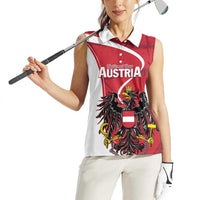 Personalized Austria National Day Women Sleeveless Polo Shirt Republik Osterreich Black Eagle - Wonder Print Shop