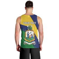 Personalized Saint Vincent and the Grenadines Men Tank Top Pax et Justitia Cannonball Flower - Wonder Print Shop
