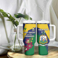 Personalized Saint Vincent and the Grenadines Tumbler With Handle Pax et Justitia Cannonball Flower - Wonder Print Shop
