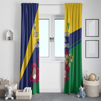 Saint Vincent and the Grenadines Window Curtain Pax et Justitia Cannonball Flower - Wonder Print Shop