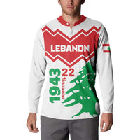 Personalized Lebanon Independence Day Button Sweatshirt Cedrus libani - Wonder Print Shop