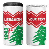Personalized Lebanon Independence Day 4 in 1 Can Cooler Tumbler Cedrus libani - Wonder Print Shop