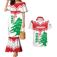 Personalized Lebanon Independence Day Couples Matching Mermaid Dress and Hawaiian Shirt Cedrus libani - Wonder Print Shop