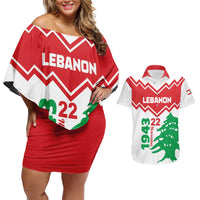 Personalized Lebanon Independence Day Couples Matching Off Shoulder Short Dress and Hawaiian Shirt Cedrus libani - Wonder Print Shop