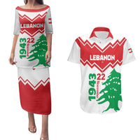 Personalized Lebanon Independence Day Couples Matching Puletasi and Hawaiian Shirt Cedrus libani - Wonder Print Shop