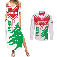 Personalized Lebanon Independence Day Couples Matching Summer Maxi Dress and Long Sleeve Button Shirt Cedrus libani - Wonder Print Shop