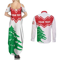 Personalized Lebanon Independence Day Couples Matching Summer Maxi Dress and Long Sleeve Button Shirt Cedrus libani - Wonder Print Shop