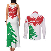 Personalized Lebanon Independence Day Couples Matching Tank Maxi Dress and Long Sleeve Button Shirt Cedrus libani - Wonder Print Shop