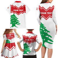 Personalized Lebanon Independence Day Family Matching Long Sleeve Bodycon Dress and Hawaiian Shirt Cedrus libani - Wonder Print Shop